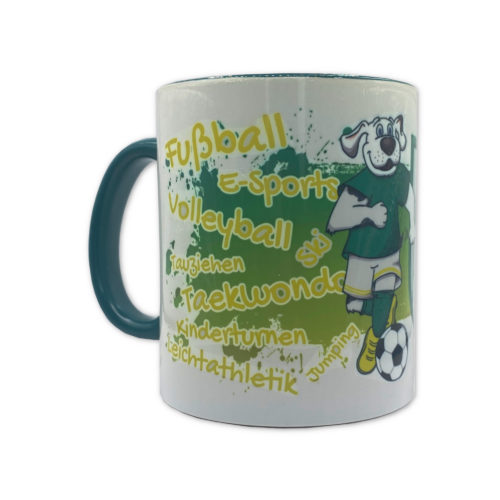 #Maskottchen Rudi Tasse mit FCR Logo